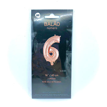 BALÃO METALIZADO 16''/40CM ROSE GOLD Nº6