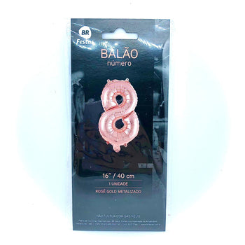 BALÃO METALIZADO 16''/40CM ROSE GOLD Nº8