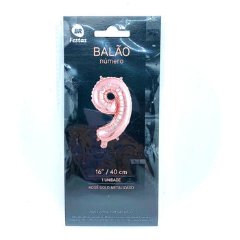 BALÃO METALIZADO 16''/40CM ROSE Nº9