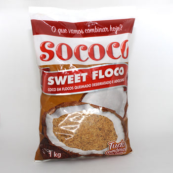COCO EM FLOCOS SWEET FLOCO QUEIMADO SOCOCO 1KG