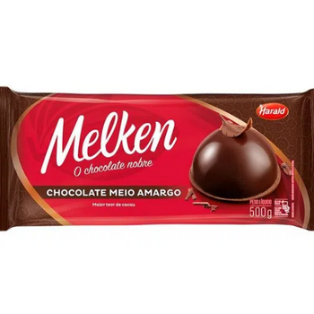 CHOCOLATE MELKEN EM BARRA MEIO AMARGO 500GR HARALD
